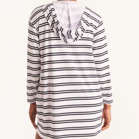 Nautica UPF 30+ Striped Hooded Swim Cover-Up NWT - Picture 4 of 11